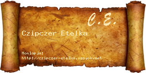 Czipczer Etelka névjegykártya